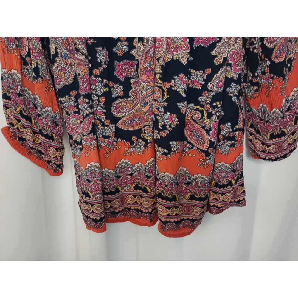 Bila Womens Boho Peasant Top XXL Paisley Flowy Festival Beach - Picture 4 of 10